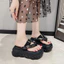 Phong Cách Anh Quốc Đế Dày Flip-Flops Nữ Mùa Hè Mặc Ngoài Phong Cách Mới Phong Cách Trung Hoa Mới Gót Cao Gót Đi Biển Flip-Flops San