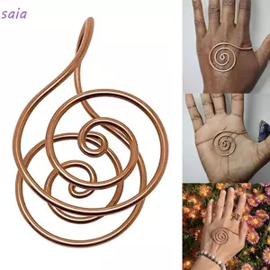 Nhẫn đồng SAIA thủ công xoắn ốc, vòng đeo tay có thể điều chỉnh, phụ kiện trang sức để thiền và hỗ trợ năng lượng