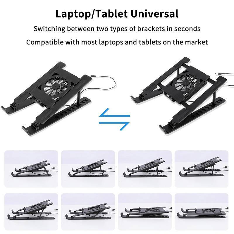 NS Laptop Đế Làm Mát Có Thể Gập Lại Laptop Làm Mát Pad Giá Đỡ Di Động Notebook Tản Nhiệt Braet Nâng Cao Ra Với 1 Quạt Làm Mát NS