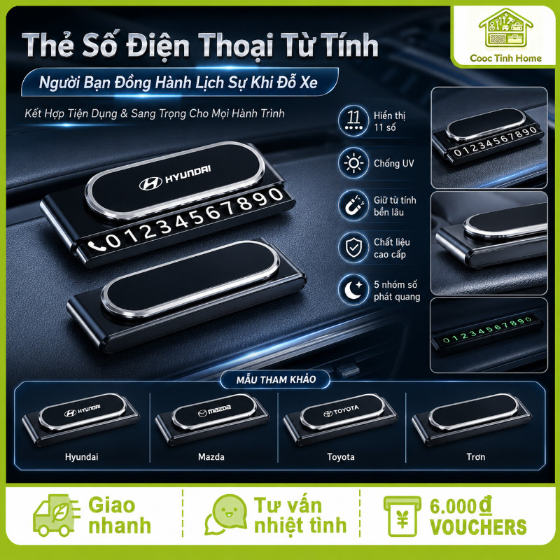 Thẻ Số Điện Thoại Từ Tính - Người Bạn Đồng Hành Lịch Sự Khi Đỗ Xe, Kết Hợp Tiện Dụng & Sang Trọng Cho Mọi Hành Trình