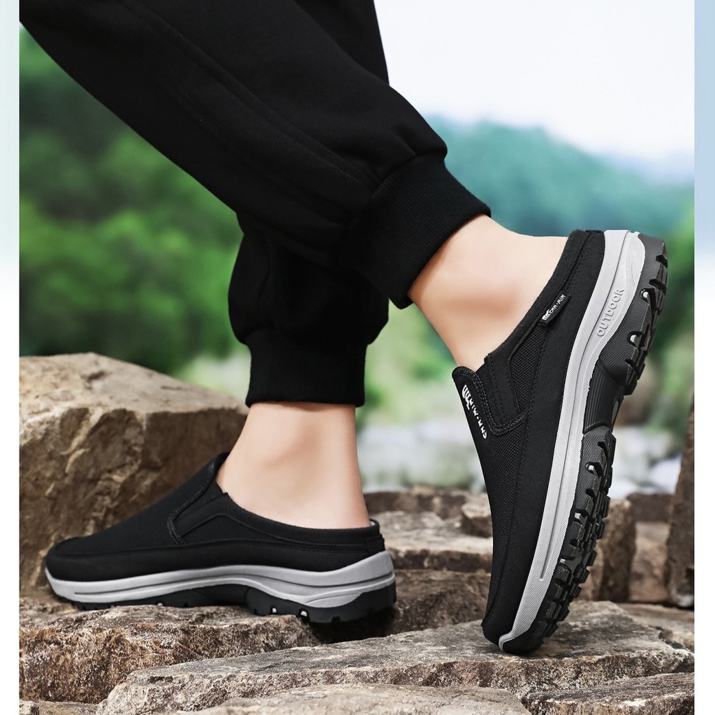 🇻🇳 Giay De Bang Nam Nua Got Canh Nong Slip On Thoang Khi Sieu Nhe Phoi Mau Nghi Mat