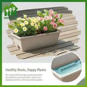 Chậu trồng rau củ SWEET có đế tự hấp thụ Thiết kế thoát nước để trồng trọt Ban công tại nhà Chậu hoa n