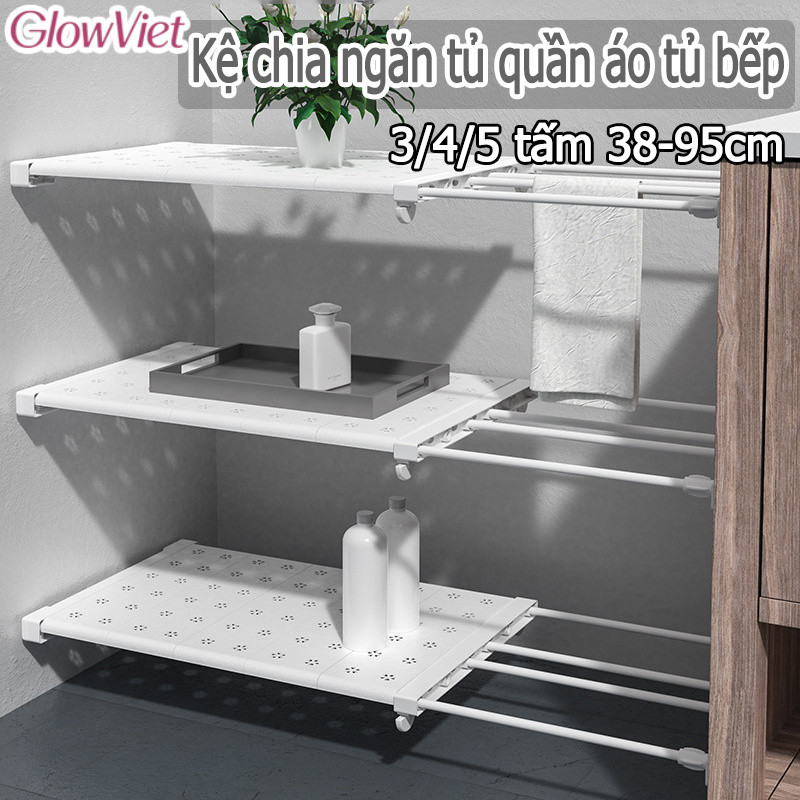 Kệ chia ngăn tủ quần áo tủ bếp, không cần khoan, co giãn, đa dụng, Sử dụng đa tình huống,tiện lợi cho gia đình