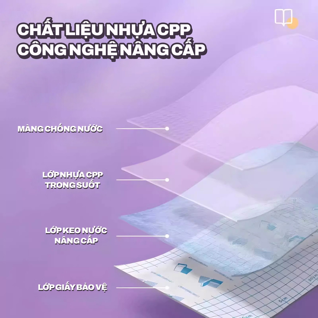 Bọc Sách Vở Chống Nước Trong Suốt, Dễ Bọc 3 Kích Cỡ Lớn Vừa Nhỏ, Decal Cho Mọi Loại Sách
