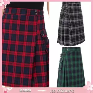 Áo Len Nam Scotland Thiết Kế Tartan Truyền Thống Cao Nguyên, Túi Lớn, Dễ Thích Hợp Mái Nhà