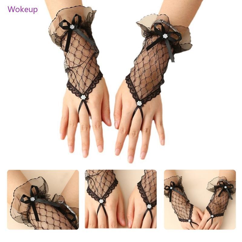 Woke Nữ Lacy Găng Tay Nữ Ngón Cho Operas Proms Nữ Và Bé Gái
