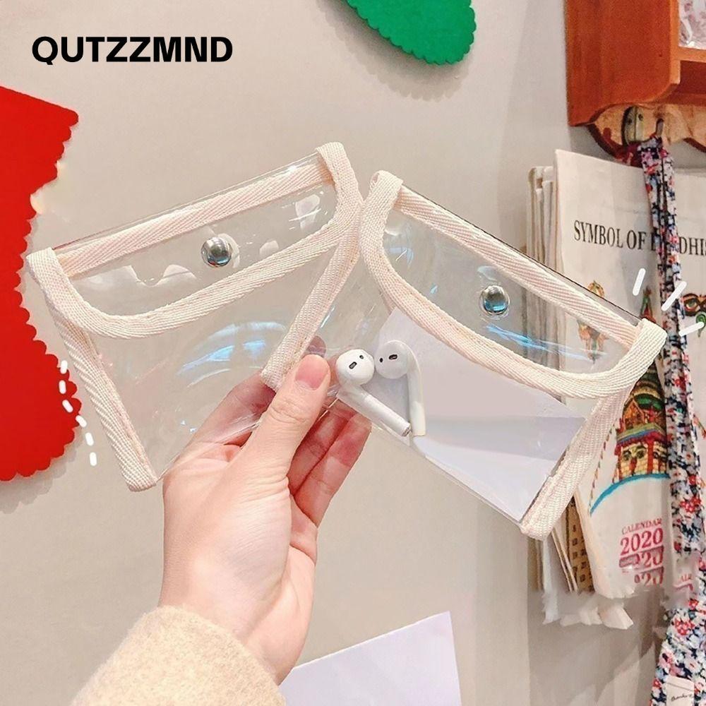 Túi đựng thẻ tín dụng QUTZZMND, Ví đựng tiền xu PVC trong suốt, Thẻ ID chống nước Túi đựng mỹ phẩm trong suốt thời trang dành cho nữ