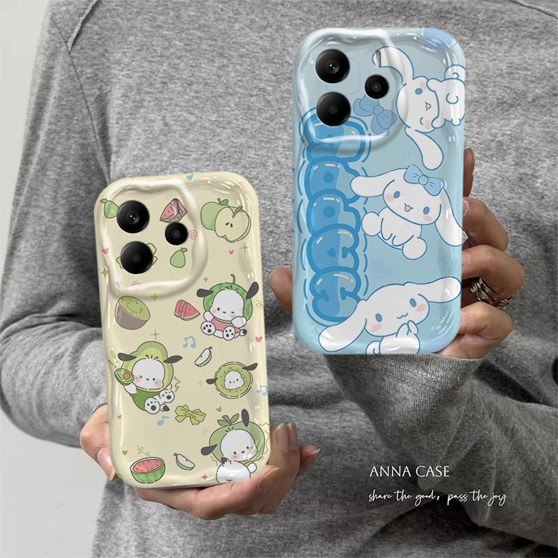 Vỏ Cho Redmi Note 14 4G 5G Phim Hoạt Hình Kem Sanrio Cặp Đôi Mềm TPU 3D Sóng Silicon Vỏ Điện Thoại