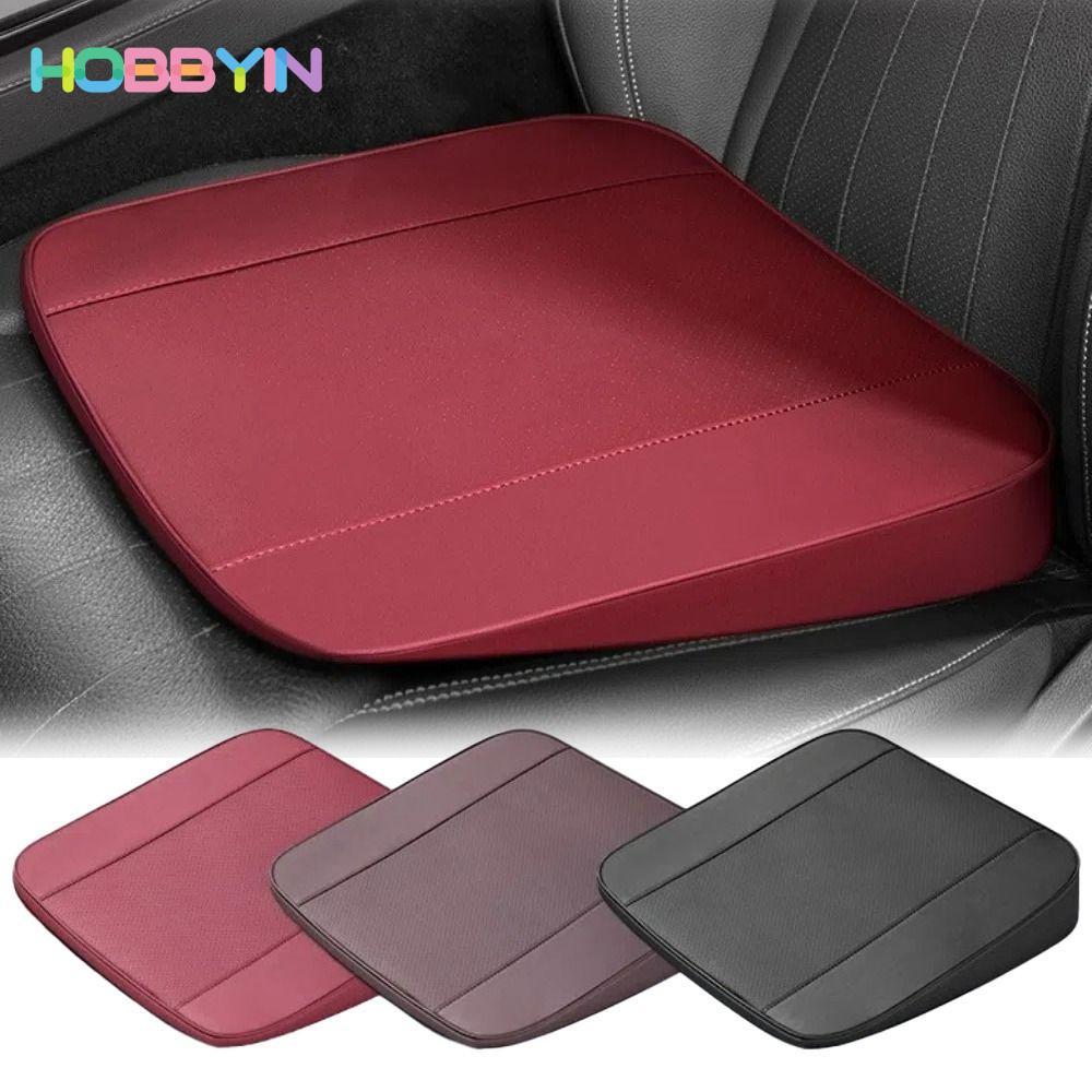 Tăng cường ghế ô tô HOBBYIN, Đệm ngồi ô tô bằng da thoáng khí, Đệm ngồi nghiêng chống trượt nâng cao ghế để lái xe đường dài