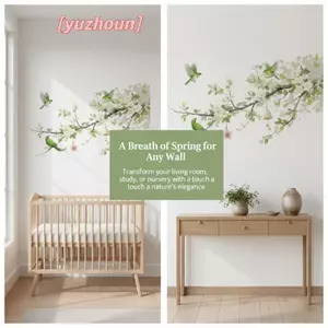 Nhánh Cây Lê Decal Dán Tường Chim Có Thể Tháo Rời Stier Cho Phòng Ngủ Dễ Dàng Áp Dụng Nghệ Thuật Treo Tường Tự Dính Trang Trí Thiên Nhiên
