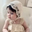 PYCOU Bé Bonnet, Hoa Thêu Ruffle Viền Mũ Sơ Sinh, Lưới Chụp Ảnh Chống Đỡ Ren Hoa Trẻ Sơ Sinh Mũ Công Chúa
