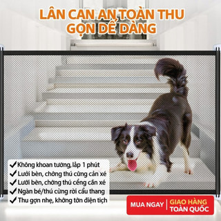 Cổng an toàn cho bé có thể thu vào Bảo vệ cửa cầu thang Lưới PVC có thể điều chỉnh Bảo vệ gia đình trong nhà