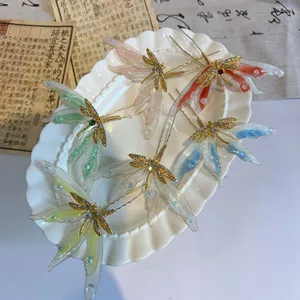 Thiết Kế Ban Đầu Hanfu Hoa Làm Chất Lỏng Reiki Tôn Dáng Chuồn Nhỏ Kẹp Tóc Kẹp Tóc Tất Cả Trận Đấu Cổ Tích Phụ Kiện Tóc