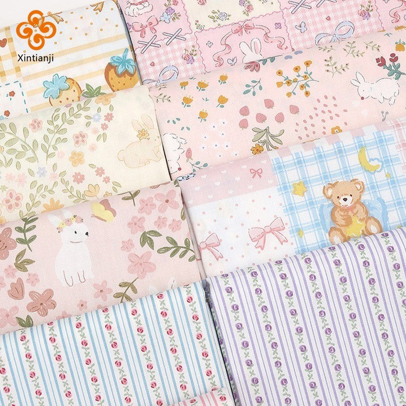 Phong Cách Mộc Mạc Nguyên Chất Cotton In Hoa Vải May Trẻ Em Váy Chăn Ga Gối Rèm Và Handmade DIY Quần Áo Vải TJ11054