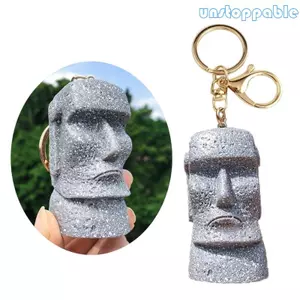 Unstop * Hợp Thời Trang Tượng Rapa Móc Khóa Nhựa Hợp Kim Chất Liệu Chìa Khóa Trang Sức Moai Hình Móc Khóa Mặt Dây Chìa Khóa Cho Nữ Và Nam