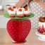 Đế bánh dâu tây bằng gỗ Trang trí hình trái cây Hộp đựng bánh Cupcake sinh nhật Đồ dùng dự tiệc