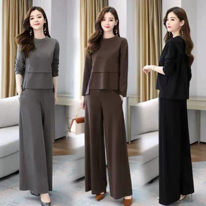 Kích Thước Lớn Ôm Hơn Nhìn Rộng Quần Phù Hợp Với Nữ Thu Đông Giảm Tuổi Hai Mảnh Phù Hợp Với Thời Trang