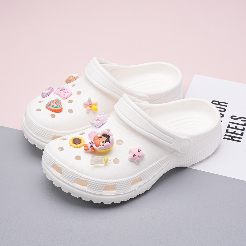 Phụ kiện khóa giày Pop Mart lỗ tháo rời, hoa hướng dương, thích ứng cá sấu, dùng cho giày lỗ