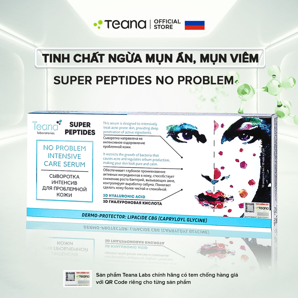 Serum Teana Super Peptides No Problem Intensive Care kiềm dầu, giảm viêm, gom cồi mụn