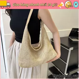 Túi dệt ORDOBOX, Túi đeo vai màu trơn, Ví sức chứa lớn thông thường Túi đeo nách ống hút nữ