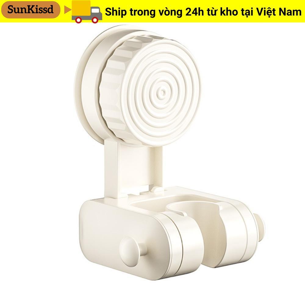 Giá đỡ vòi hoa sen SUNKISSD, Giá đỡ đầu vòi hoa sen có thể điều chỉnh, Giá treo tường sáng tạo có móc Máy phun có thể tháo rời Phụ kiện phòng tắm đế cố định