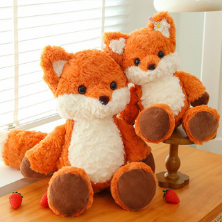 【BabyJoy】Gấu bông cáo cam lông xù dễ thương,lông cừu mềm mượt,Bông PP an toàn,Không dễ rụng lông