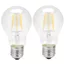 CATMALLER88 2 Gói Bóng Đèn Dây Tóc LED, 220V CRI 80 + Bóng Đèn LED, Kính A60 Hiệu Quả Năng Lượng 360 Độ Chùm Góc Bóng Đèn Thanh