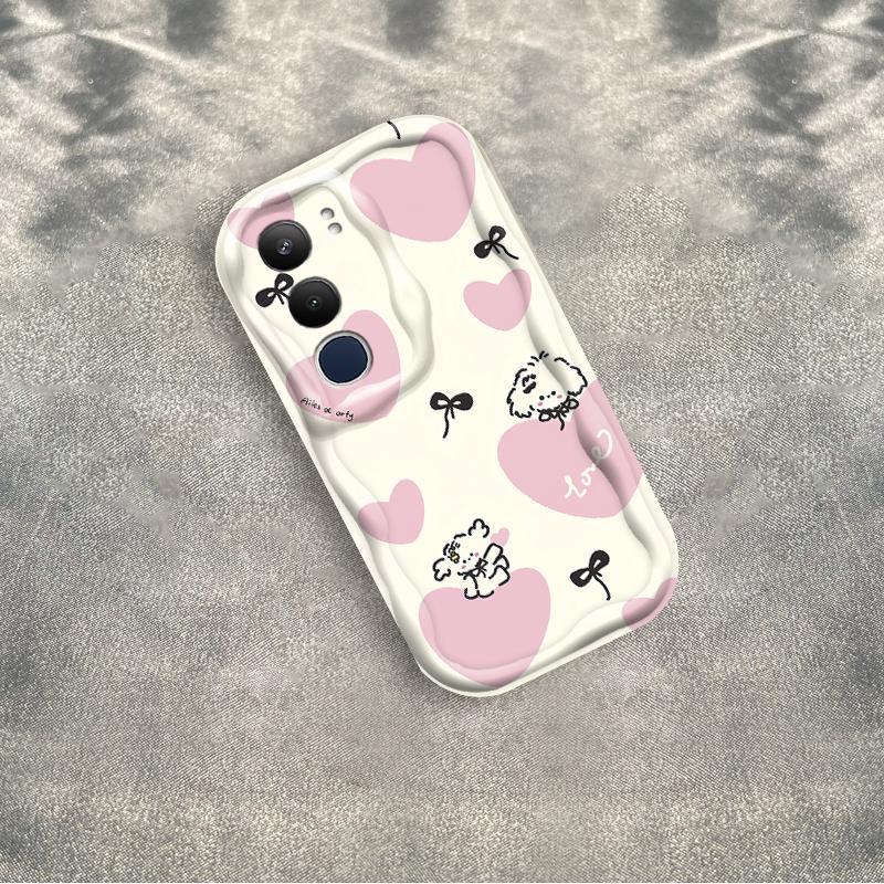 Thích hợp cho điện thoại thông minh VIVO Y19S Pro Y29 3D TPU mềm nơ tình yêu Vỏ điện thoại chống sốc