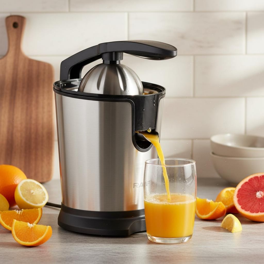 Dễ dàng làm sạch Máy ép cam tự động Máy ép nước ép đòn bẩy động cơ yên tĩnh cho thanh gia đình
