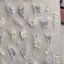 Gradient Smudge Bướm Lông Tơ Làm Móng Tay Miếng Dán Dập Nổi Pha Lê Kim Cương Niche Bướm Rỗng Miếng Dán Móng Tay