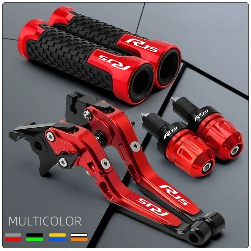 CHO YAMAHA R15 V3 V4 R15M Xe Máy Đòn Bẩy Phanh Tay Cầm Thanh Cuối Bộ Gấp Có Thể Điều Chỉnh CNC Nhôm Nâng Cấp Bộ