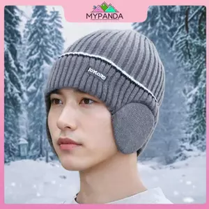 MYPANDA Mũ dệt kim mùa đông ngoài trời dành cho nam nữ Mũ tai ấm áp sang trọng Earmuff Mũ trượt tuyết thông thường mềm mại sành điệu Mũ bảo vệ tai đi xe đạp.