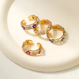 Cloisonne Thủ Công Rỗng Khắc Nghệ Thuật Nhẫn Bán Chạy Mới Phong Cách Trung Hoa Phong Cách Trung Hoa Quốc Quốc Gia Hợp Thời Trang Men Màu Tranh Nhẫn