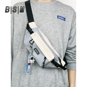 Binsheman Túi Đeo Trước Ngực Nam Đeo Vai Nhỏ Túi Đeo Vai Hợp Thời Trang Phố Nam Túi Messenger Túi Thắt Lưng Nhẹ