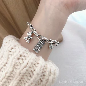 Retro Tất Cả Trận Đấu Ngay Lập Tức Giàu Vòng Tay Đau Khổ Cao Cấp Niche Thiết Kế Pony Đồng Xu Unisex Vòng Tay Đa Năng Vòng Tay