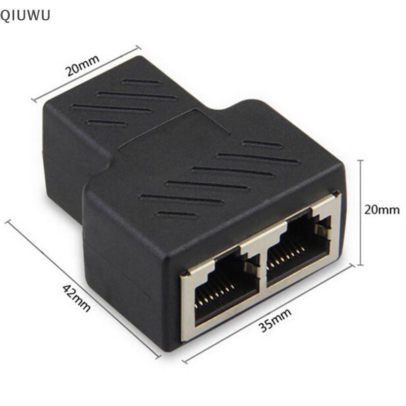 QIUWU 1 Đến 2 Cách Cáp Mạng LAN Ethernet RJ45 Bộ Chuyển Đổi Đầu Nối Bộ Chia Nữ.