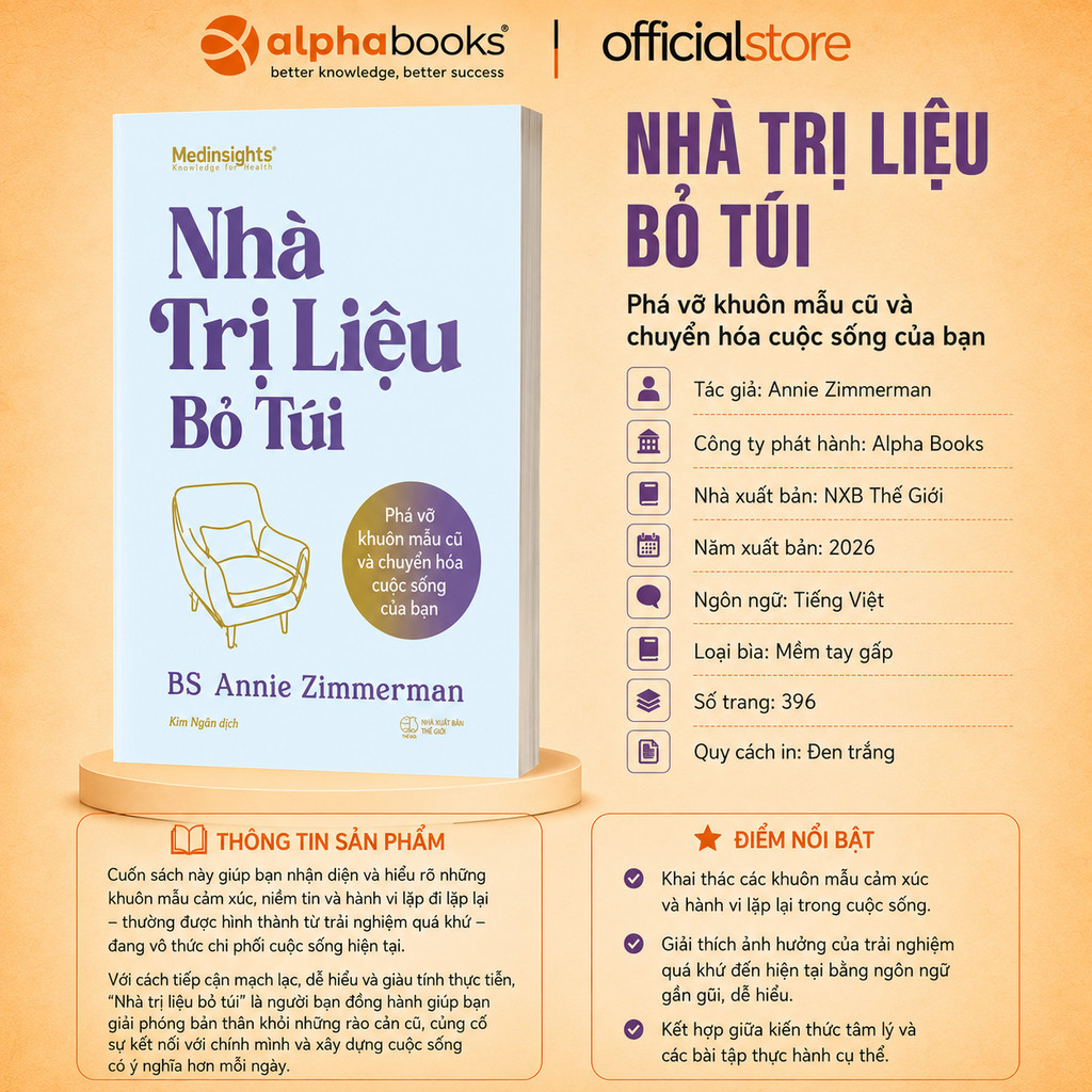 Sách - Nhà Trị Liệu Bỏ Túi - Phá vỡ khuôn mẫu cũ và chuyển hóa cuộc sống của bạn (Medinsight)