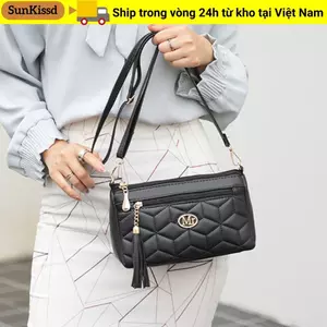 Túi đeo chéo SUNKISSD, Túi Tote sức chứa lớn bằng da, Túi xách nữ màu trơn nhẹ