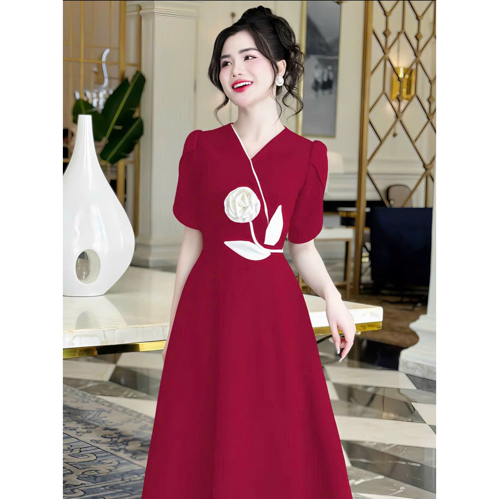 Đầm Nữ Thiết Kế Dáng Dài SANG TRỌNG Họa Tiết Thêu HOA Nữ Tính MẪU MỚI  HIYU 66 STORE
