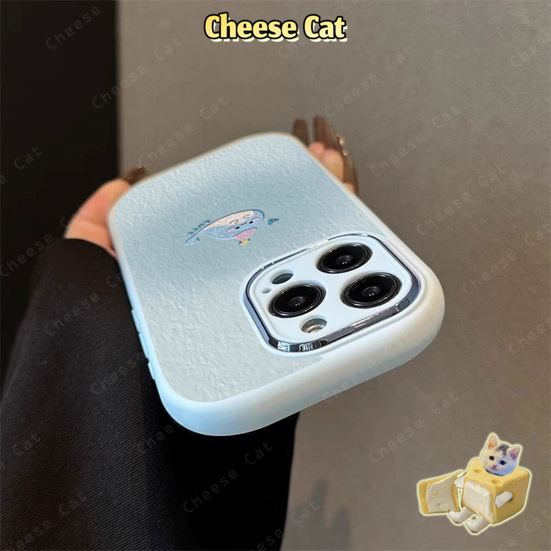 cá voi xanh cho iPhone 11 12 13 14 15 16 17 Pro Max Plus 17 Air 7P Xs Max XR Ốp iPhone màu xanh dễ thương