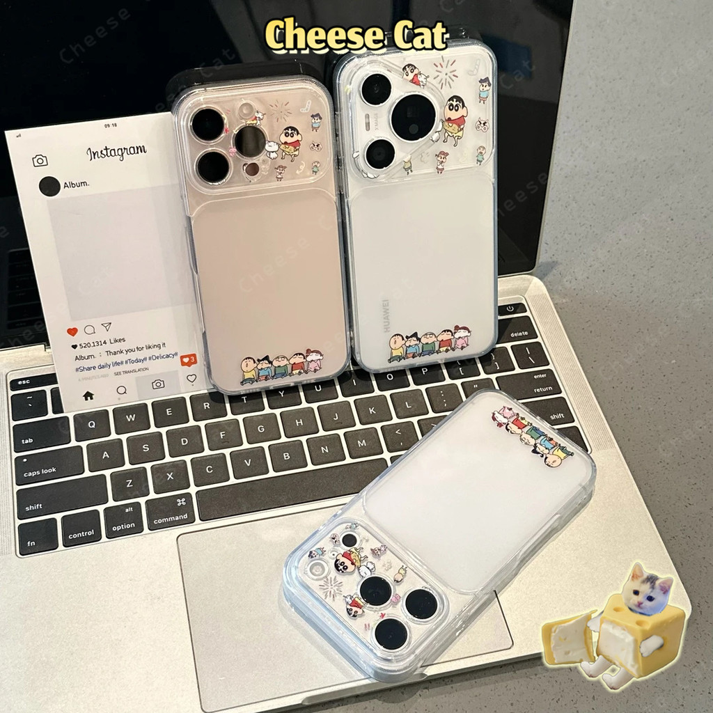 Ốp điện thoại bảo vệ họa tiết ống kính Shin dễ thương Crayon cho iPhone 13 12 11 14 15 16 Pro Max Xs XR Thay đổi 17 PM
