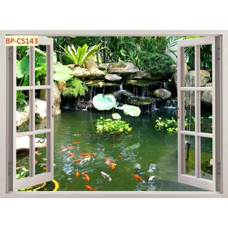 Decal hình cửa sổ mẫu 2 dán tường có keo siêu bền chống nước