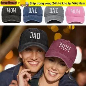 SNUGHOUSE Đau khổ Mũ phai màu, Mũ bóng chày thêu DAD MOM cổ điển có thể điều chỉnh, Mũ bóng chày Hiphop