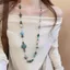 Vòng cổ cổ cổ DUSKGLOW, Vòng cổ dài đầy màu sắc Bohemian, Vòng cổ hai lớp có thể xếp chồng lên nhau thời trang dành cho nữ