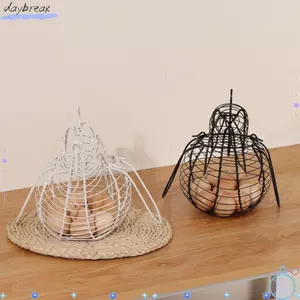 Giỏ đựng trứng DAYBREAK, Hộp đựng trứng nghệ thuật bằng sắt trắng đen, Giá sắp xếp trứng hình gà Giỏ đựng gia đình