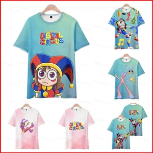 YB1 Tuyệt Vời Kỹ Thuật Số Xiếc Trẻ Em Áo Cosplay 3D Tee Unisex Hoạt Hình Pomni Áo Thun Top Tay Ngắn Thời Trang Plus Kích Thước