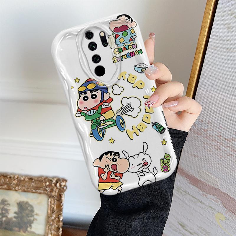 Vỏ Cho Redmi Note 8 Pro Redmi 9 Prime POCO M2 Vỏ Kem Hoạt Hình Crayon Shin-chan Cặp Đôi TPU Mềm 3D Sóng Silicon Vỏ Điện Thoại