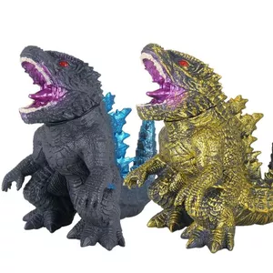 Phiên bản Q Máy cao su mềm Godzilla Khủng long King Kong Rồng ba đầu Vua quái vật Đồ chơi mô hình di chuyển được khớp trẻ em