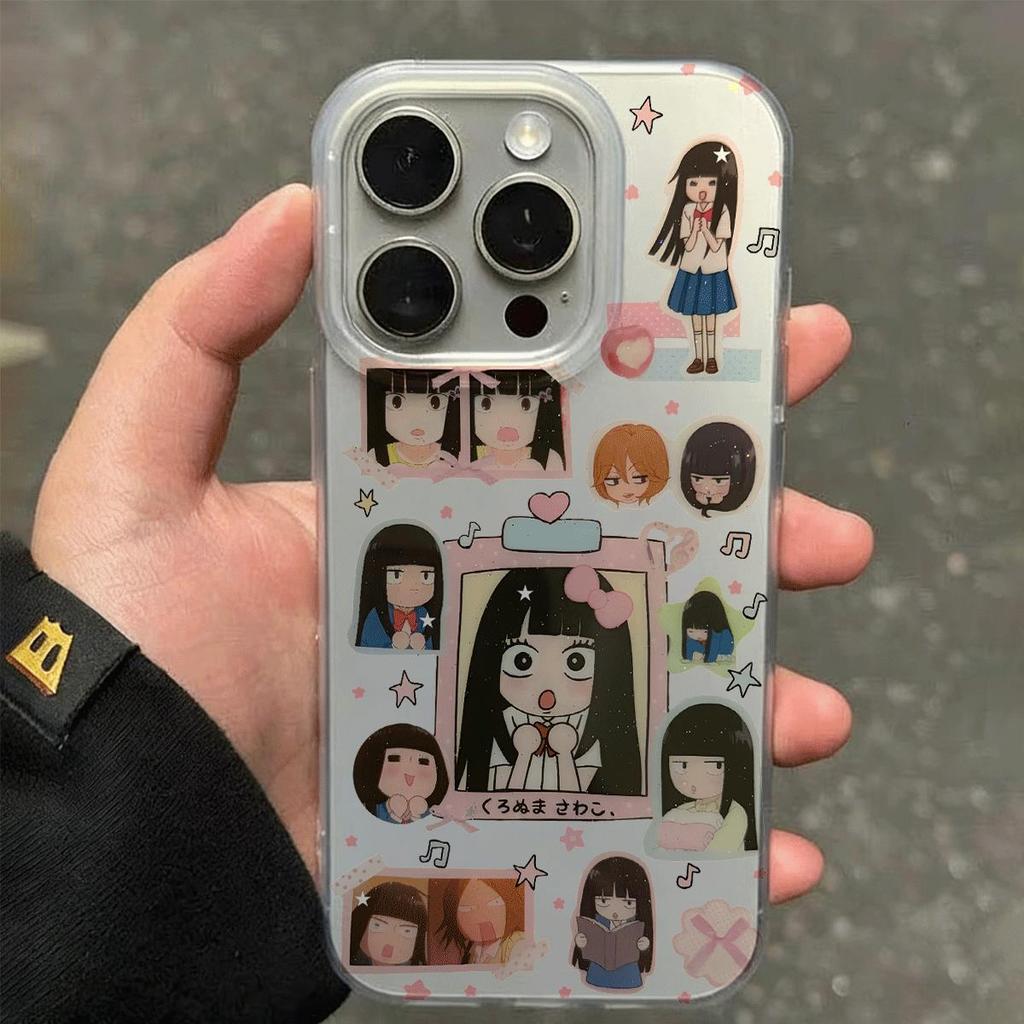 Nhân vật Puzzle Đối với trường hợp iPhone 14Pro Da đơn giản và tươi mới