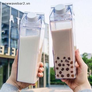 [Mới] Bình Nước Thùng Sữa 500 / 1000ML Sữa Vuông Cà Phê Nước ép Trà Bảo Quản Sữa Trong Suốt Cho Thể Thao Ngoài Trời, Cắm Trại Tập Gym.